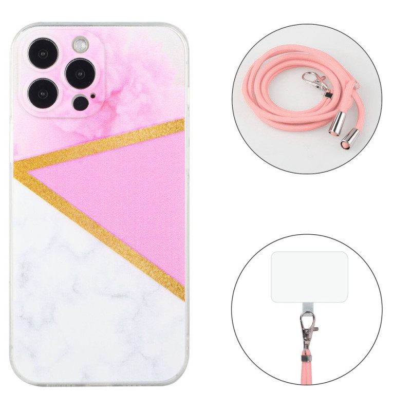 Θήκη iPhone 14 Pro με κορδονι Max To Marble Cord