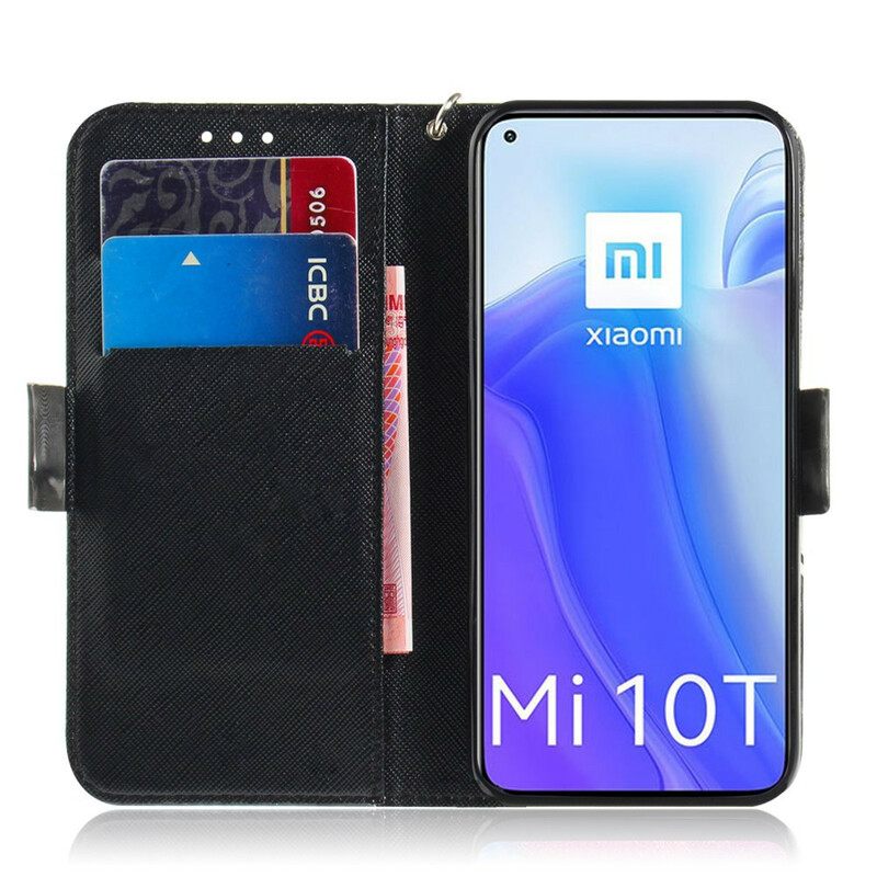 δερματινη θηκη Xiaomi Mi 10T / 10T Pro με κορδονι Αριστοτεχνική Μάνταλα Με Λουράκι