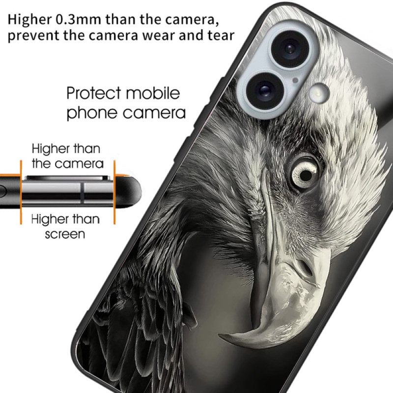 Κάλυμμα iPhone 16 Plus Eagle Printed Tempered Glass