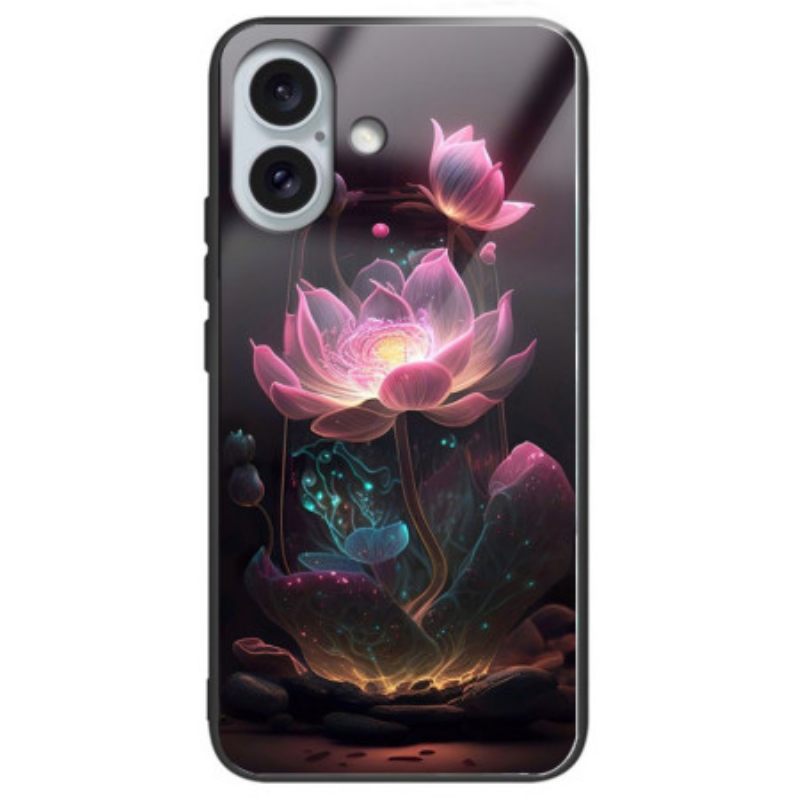 Κάλυμμα iPhone 16 Plus Lotus Rose Tempered Glass