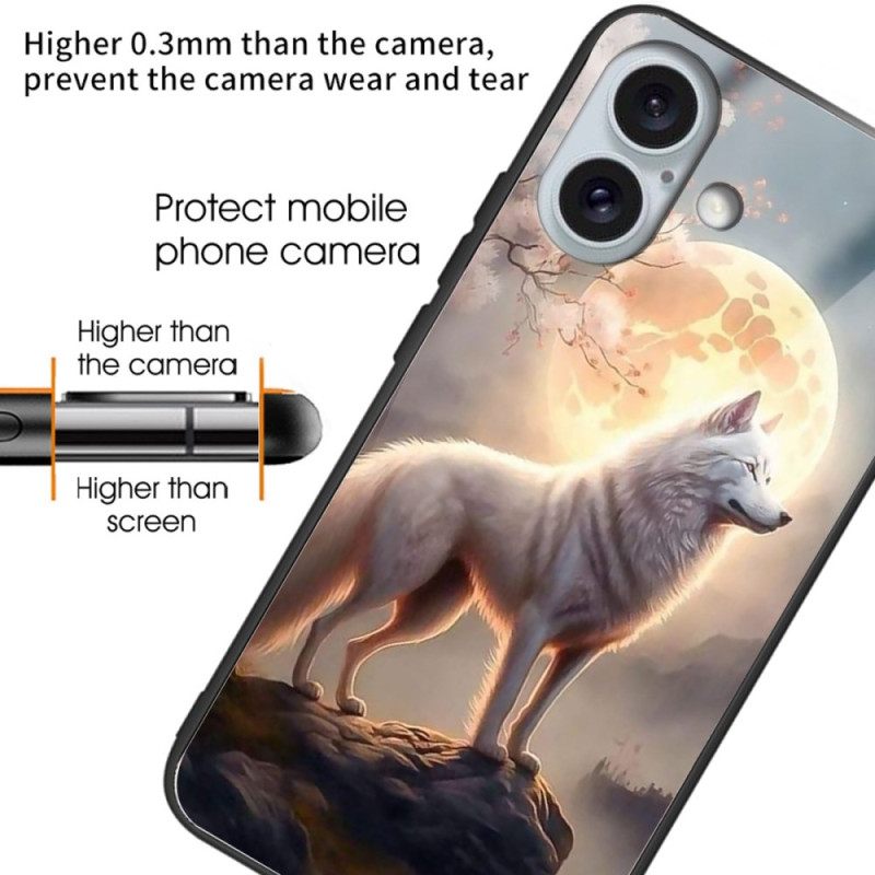 Κάλυμμα iPhone 16 Plus Moonlight Wolf Tempered Glass