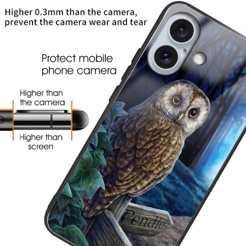 Κάλυμμα iPhone 16 Plus Owl Tempered Glass