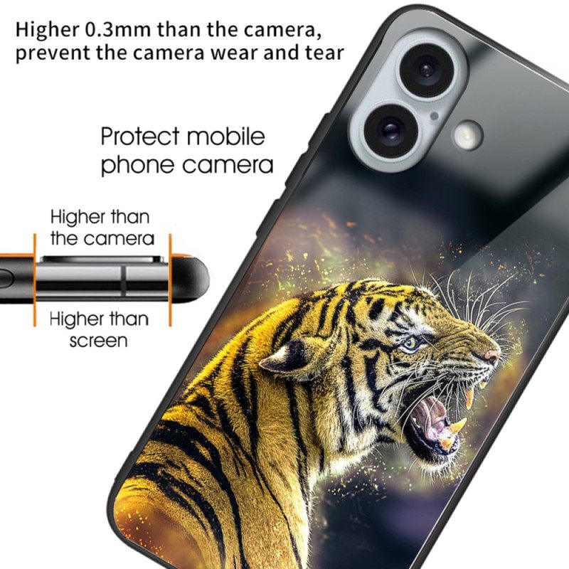 Κάλυμμα iPhone 16 Plus Roaring Tiger Tempered Glass