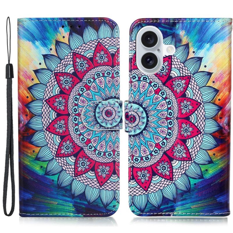 Θηκη Κινητου iPhone 16 Plus Μοτίβο Λουριών Mandala