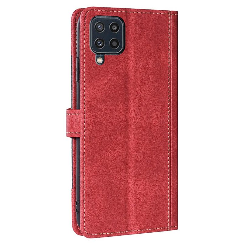 δερματινη θηκη Samsung Galaxy M32 Δίχρωμο Faux Leather Stylish