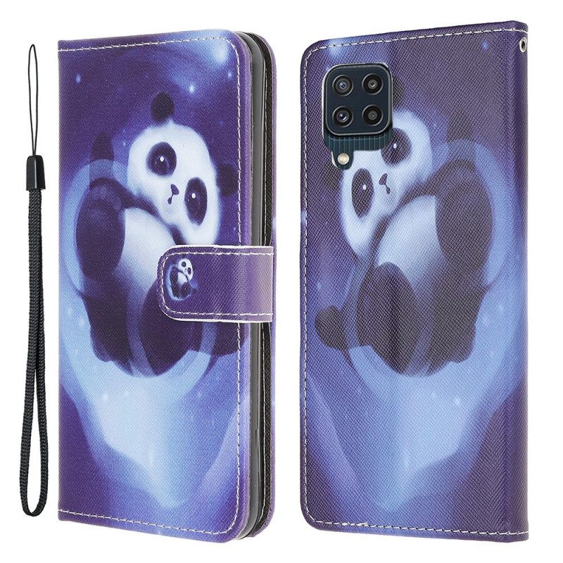 Κάλυμμα Samsung Galaxy M32 με κορδονι Διαστημικό Panda Με Κορδόνι