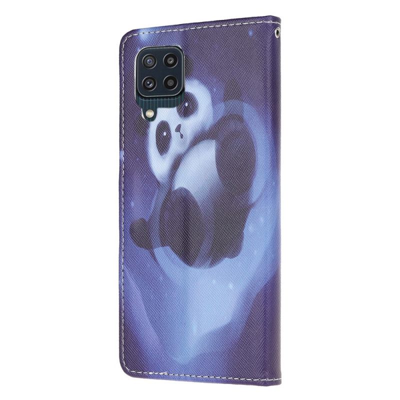 Κάλυμμα Samsung Galaxy M32 με κορδονι Διαστημικό Panda Με Κορδόνι