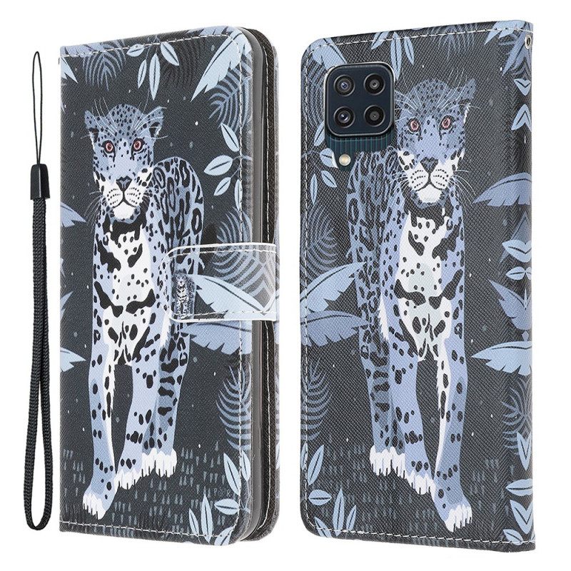 Κάλυμμα Samsung Galaxy M32 με κορδονι Strappy Leopard