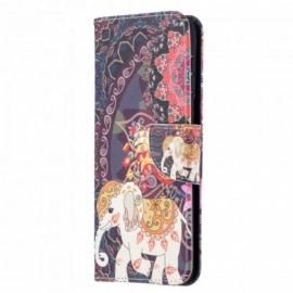 δερματινη θηκη Samsung Galaxy S21 Plus 5G Mandala Ethnic Elephants