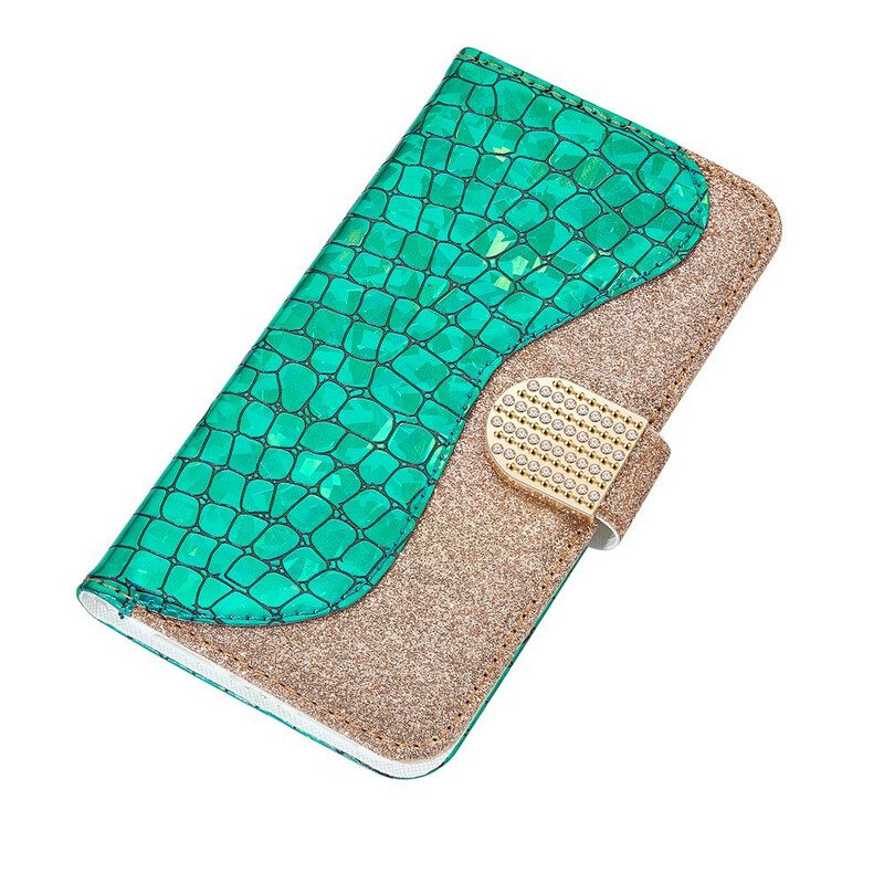 Θήκη Flip Samsung Galaxy S21 Plus 5G Crocodile Diamonds