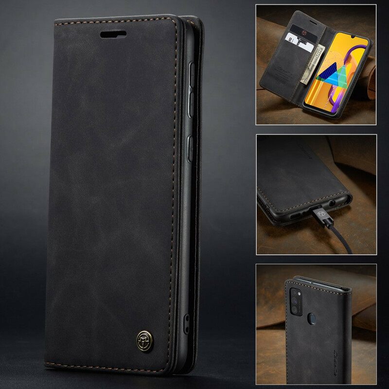 θηκη κινητου Samsung Galaxy M21 Θήκη Flip Caseme Faux Leather