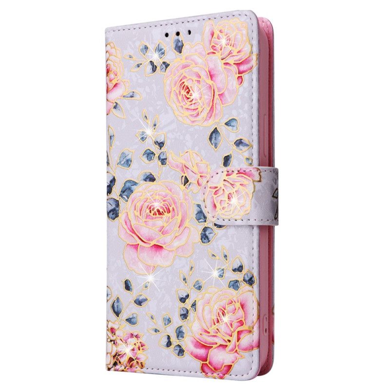 Δερματινη Θηκη iPhone 16 Pro Floral Rfid Blocker Wallet