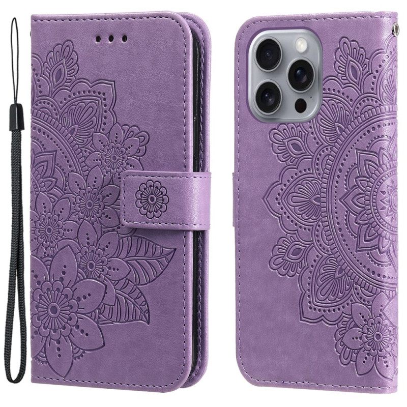 Θηκη Κινητου iPhone 16 Pro Θήκες Κινητών Εκτύπωση Mandala Με Λουράκι