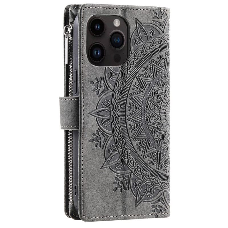 Θηκη Κινητου iPhone 16 Pro Θήκες Κινητών Πορτοφόλι Mandala Suede Effect