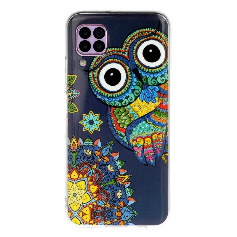 θηκη κινητου Huawei P40 Lite Fluorescent Owl Mandala