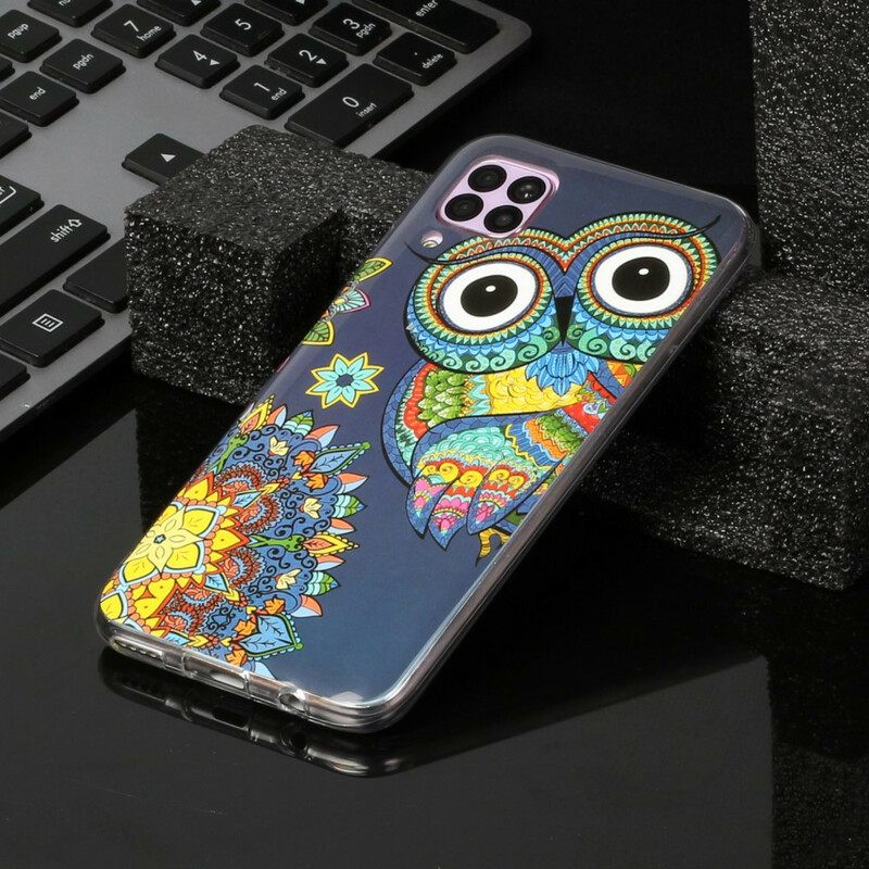 θηκη κινητου Huawei P40 Lite Fluorescent Owl Mandala