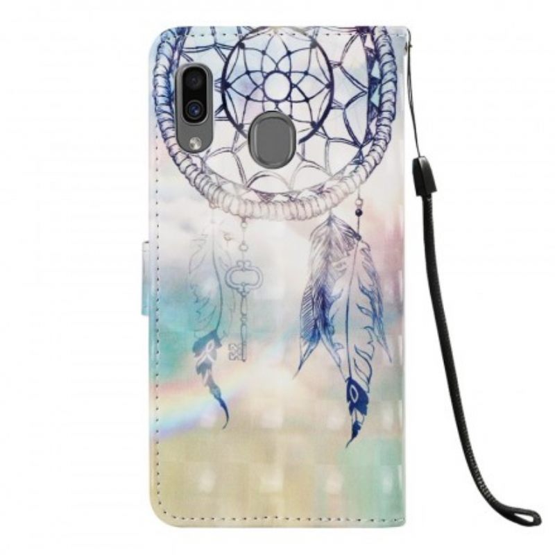 δερματινη θηκη Samsung Galaxy A30 / A20 Ακουαρέλα Dream Catcher