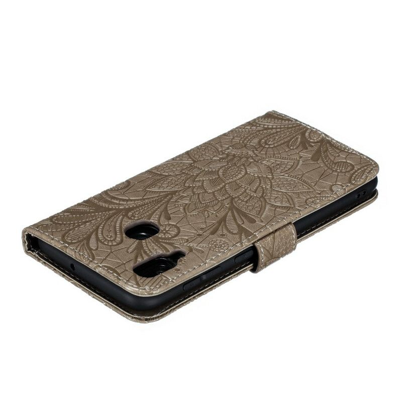 Θήκη Flip Samsung Galaxy A30 / A20 με κορδονι Strap Tribal Flowers