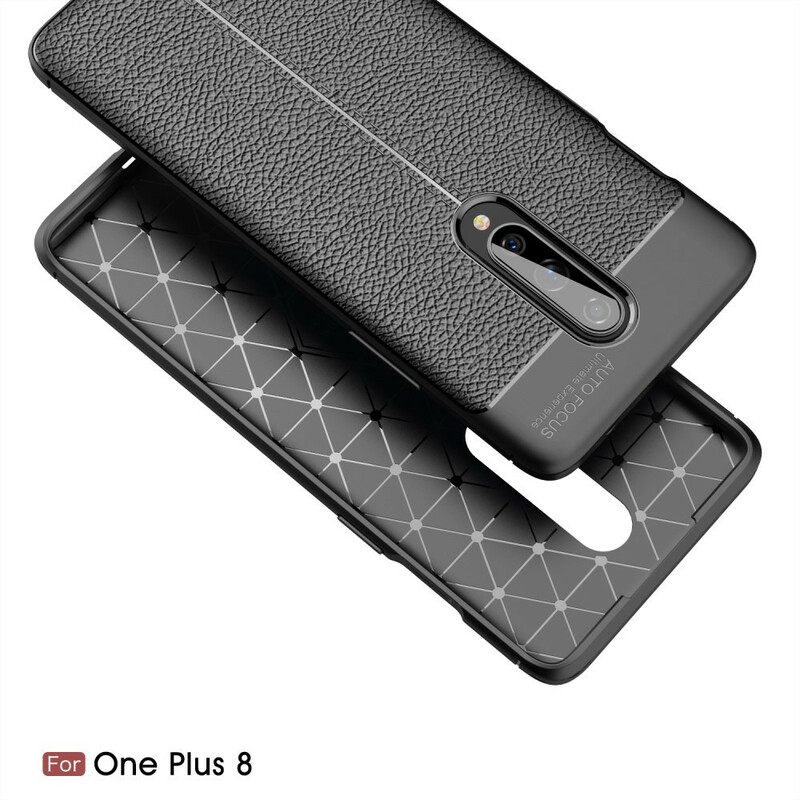 θηκη κινητου OnePlus 8 Δερμάτινο Εφέ Litchi Διπλής Γραμμής