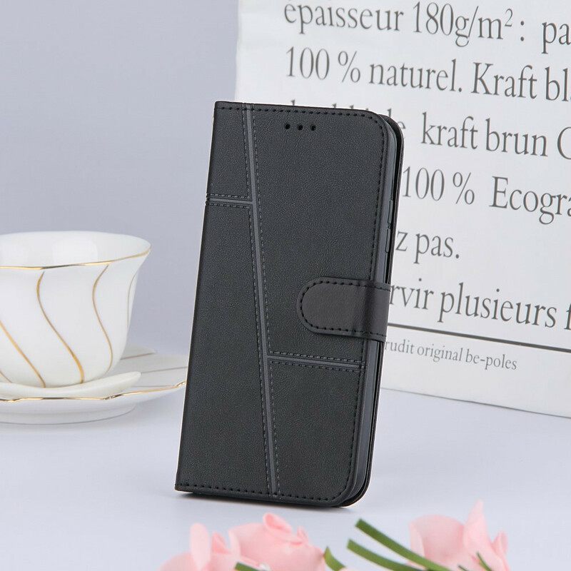 δερματινη θηκη iPhone 13 Pro με κορδονι Strappy Geo Leather Effect