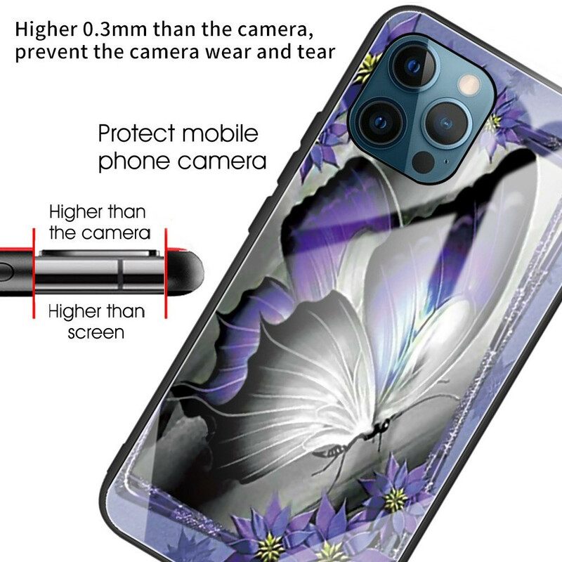 θηκη κινητου iPhone 13 Pro Μωβ Butterfly Tempered Glass