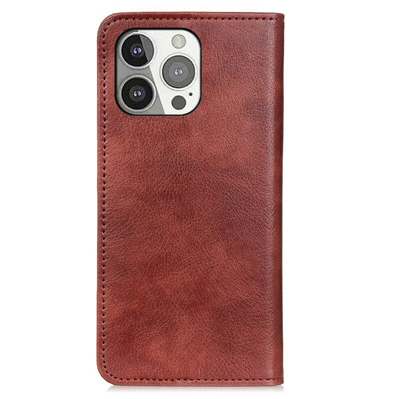 θηκη κινητου iPhone 13 Pro Θήκη Flip Litchi Split Leather