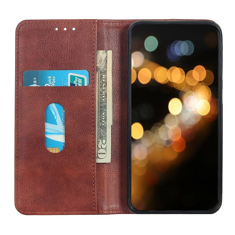 θηκη κινητου iPhone 13 Pro Θήκη Flip Litchi Split Leather