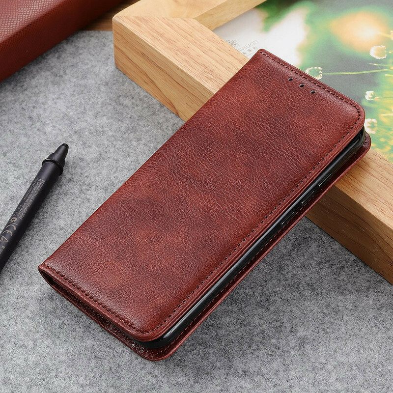 θηκη κινητου iPhone 13 Pro Θήκη Flip Litchi Split Leather