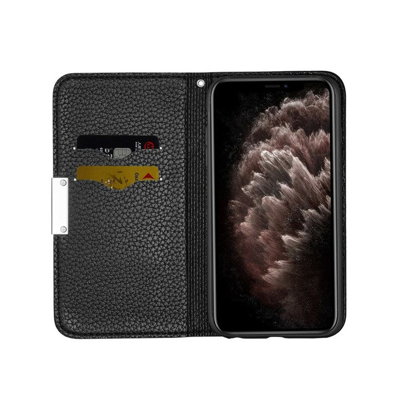 θηκη κινητου iPhone 13 Pro Θήκη Flip Litchi Ultra Chic Faux Leather