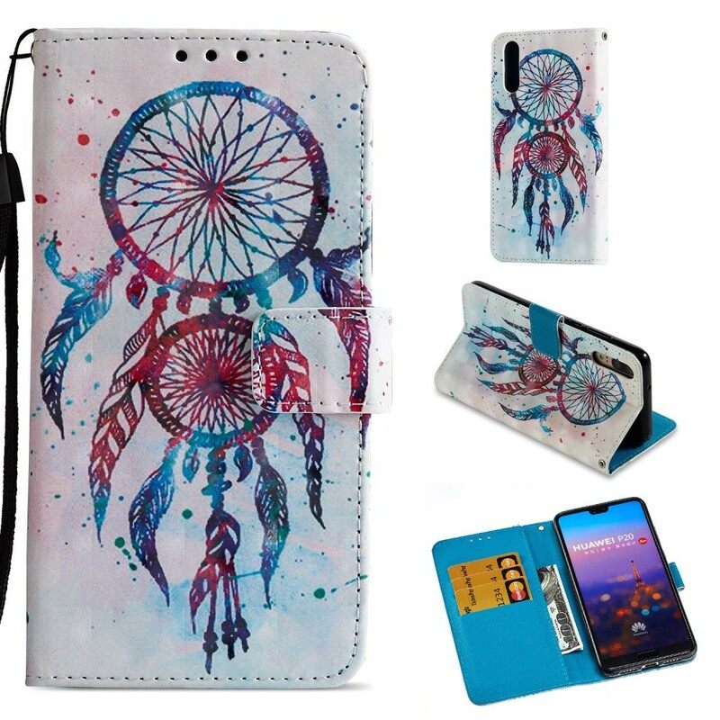 δερματινη θηκη Huawei P20 3d Colorful Dream Catcher