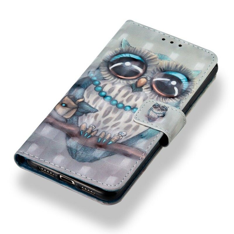 δερματινη θηκη Huawei P20 Miss Owl 3d