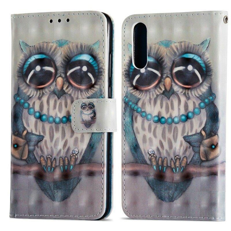 δερματινη θηκη Huawei P20 Miss Owl 3d