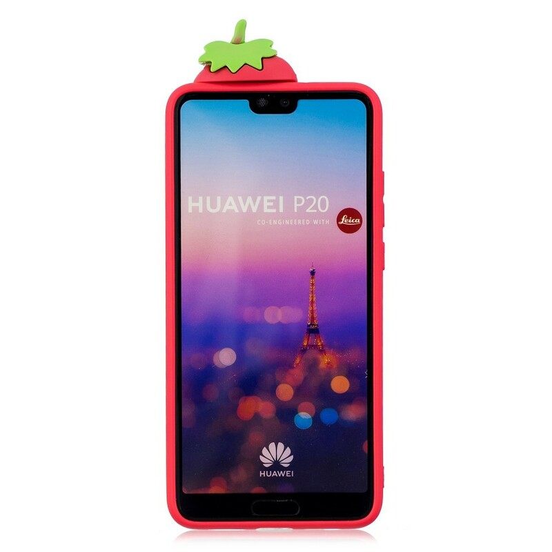 Θήκη Huawei P20 3d Φράουλα