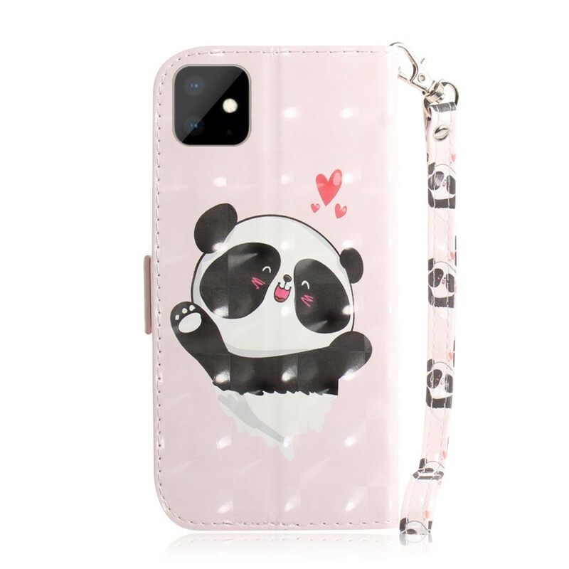 Κάλυμμα iPhone 11 με κορδονι Panda Love Strap