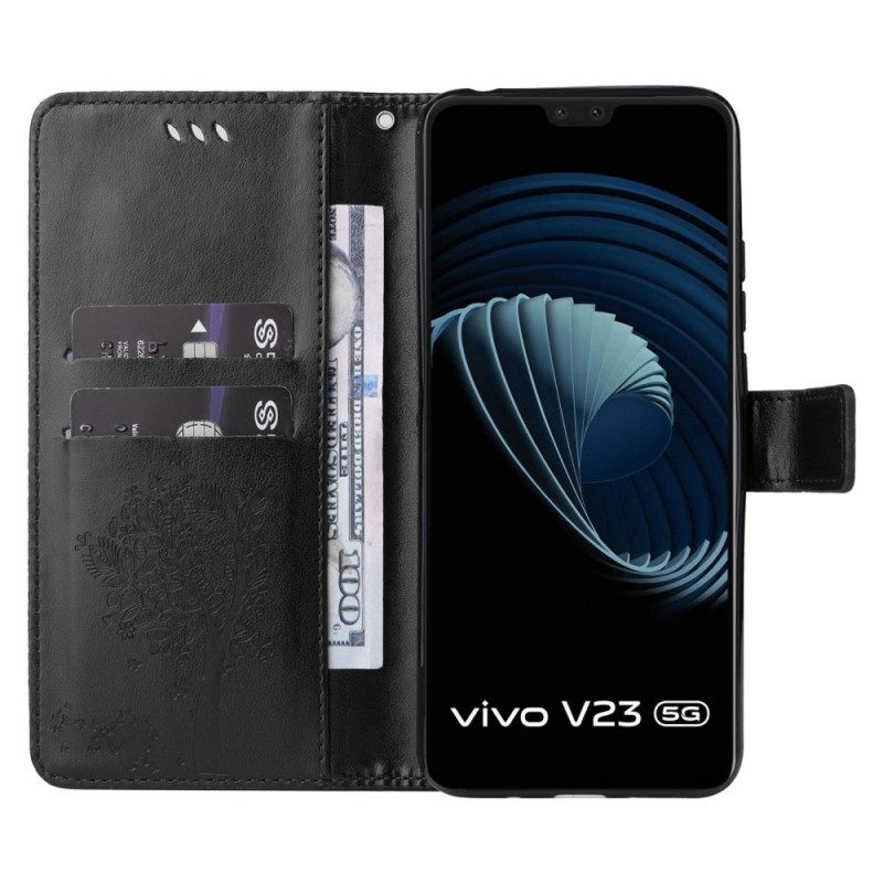 Κάλυμμα Vivo V23 5G με κορδονι Γάτα Κάτω Από Το Στρινγκ