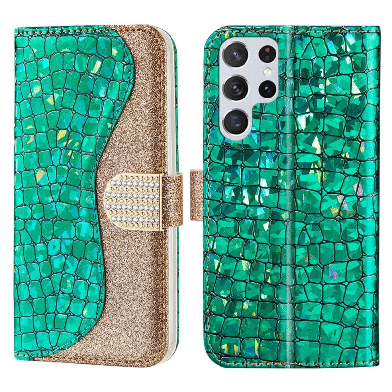 Κάλυμμα Samsung Galaxy S22 Ultra 5G Crocodile Diamonds