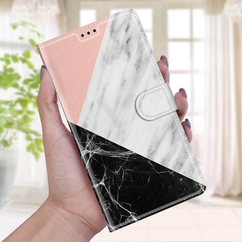 Κάλυμμα Samsung Galaxy S22 Ultra 5G Marble Elegance Με Λουράκι