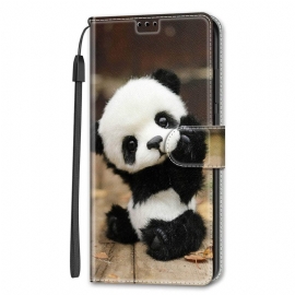 Κάλυμμα Samsung Galaxy S22 Ultra 5G με κορδονι Παίξτε Little Panda Με Strap