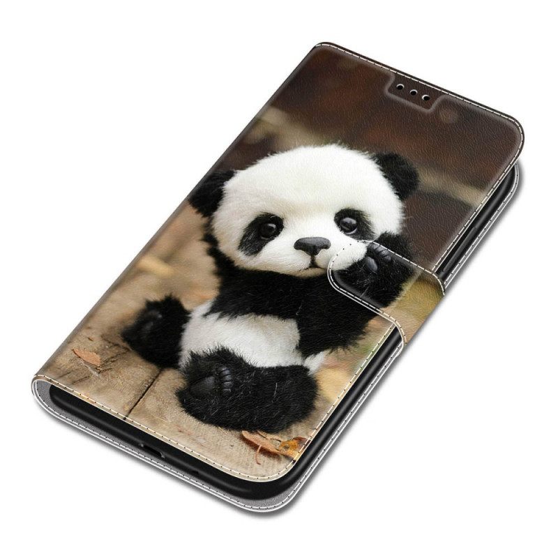 Κάλυμμα Samsung Galaxy S22 Ultra 5G με κορδονι Παίξτε Little Panda Με Strap