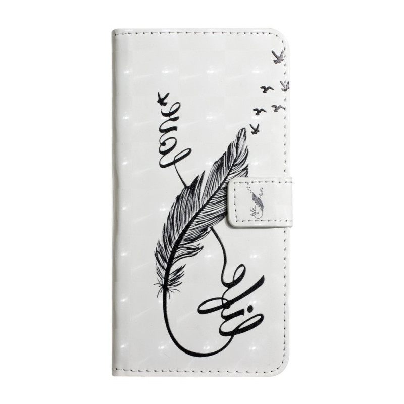 Θήκη Flip Samsung Galaxy S22 Ultra 5G Feather Life And Love