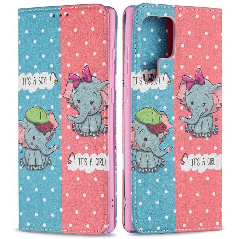 θηκη κινητου Samsung Galaxy S22 Ultra 5G Θήκη Flip Baby Elephants