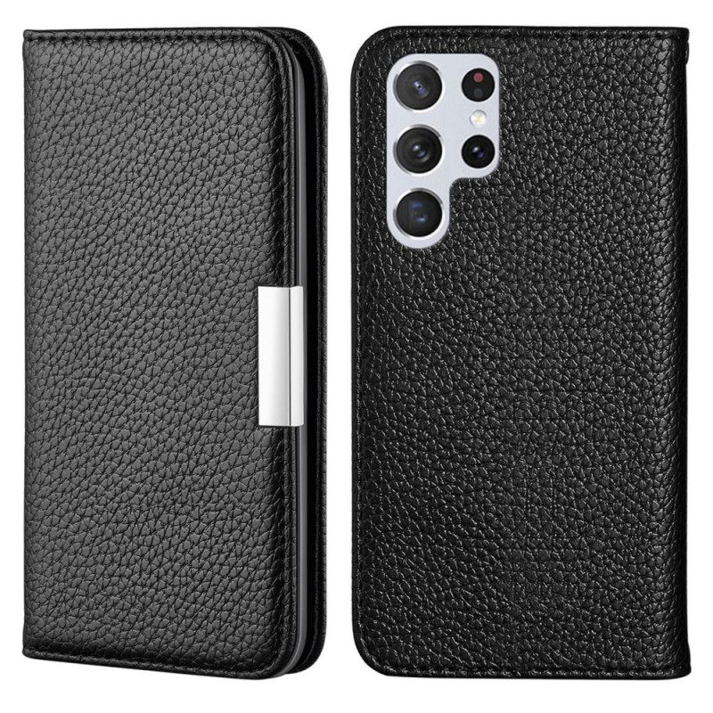 θηκη κινητου Samsung Galaxy S22 Ultra 5G Θήκη Flip Litchi Ultra Chic Faux Leather