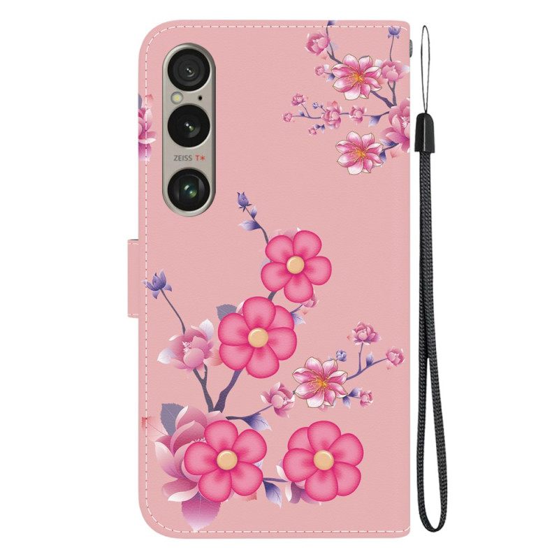 Δερματινη Θηκη Sony Xperia 1 Vi Sakura Strap Σιλικόνης