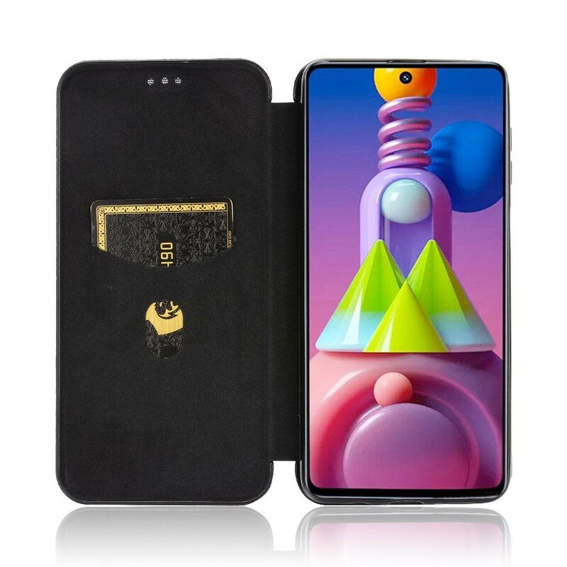 θηκη κινητου Samsung Galaxy M51 Θήκη Flip Ίνα Άνθρακα