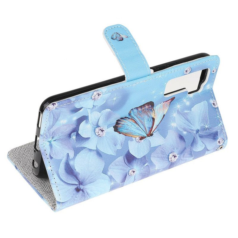 Κάλυμμα Huawei P40 Lite 5G με κορδονι Diamond Strap Butterflies