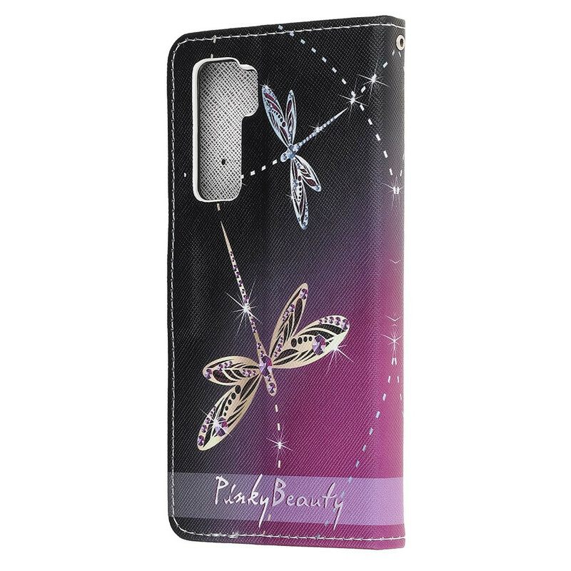 Κάλυμμα Huawei P40 Lite 5G με κορδονι Strappy Dragonflies