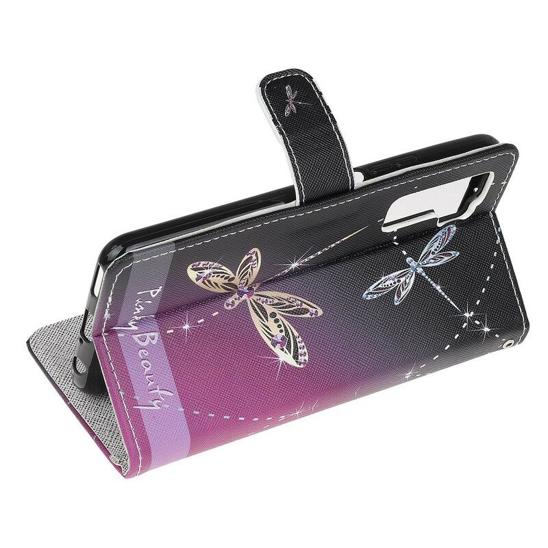 Κάλυμμα Huawei P40 Lite 5G με κορδονι Strappy Dragonflies