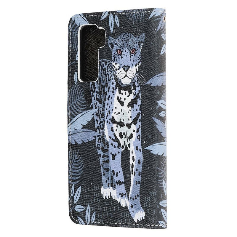 Κάλυμμα Huawei P40 Lite 5G με κορδονι Strappy Leopard