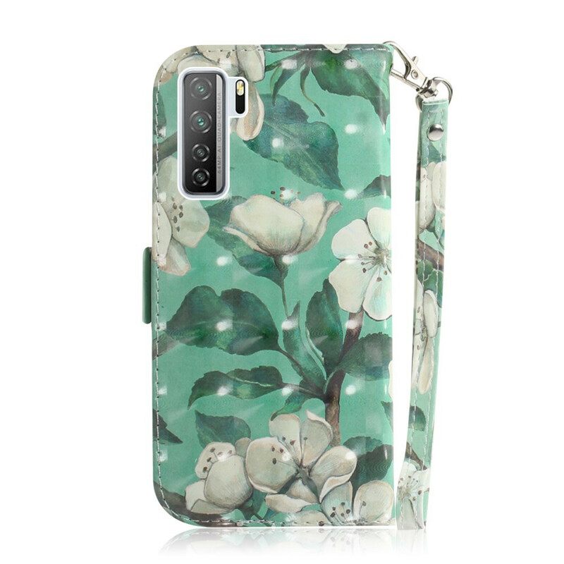 Θήκη Flip Huawei P40 Lite 5G με κορδονι Strap Flower Tree