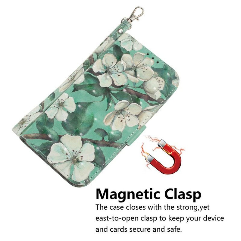 Θήκη Flip Huawei P40 Lite 5G με κορδονι Strap Flower Tree